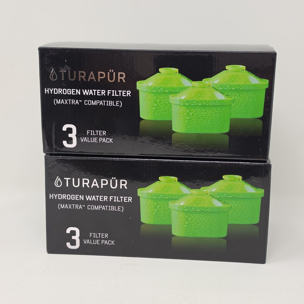 Lot of 2 TURAPUR Hydrogen Water Filter 3 Pack Pitcher Replacements ~ 6 Total